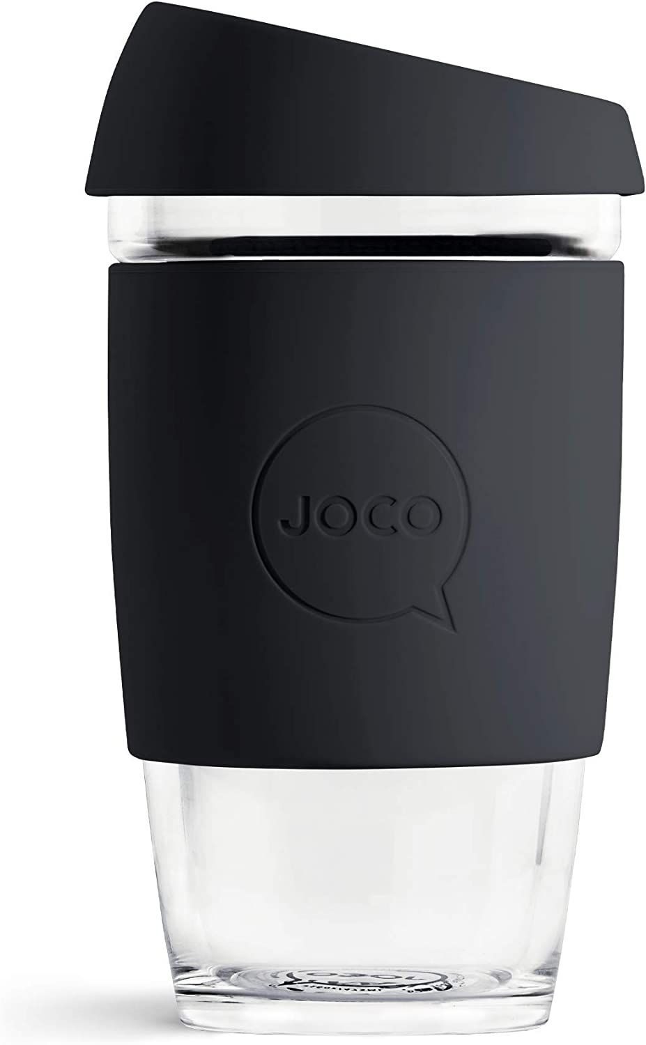 JOCO 16oz Glass Reusable Coffee Cup (Black) | Amazon (US)