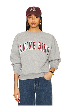 ANINE BING Spencer Sweatshirt in Grey Melange from Revolve.com | Revolve Clothing (Global)