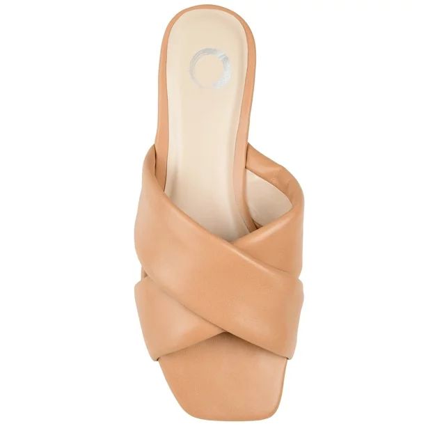 Brinley Co. Womens Soft Square Toe Faux Leather Slide - Walmart.com | Walmart (US)