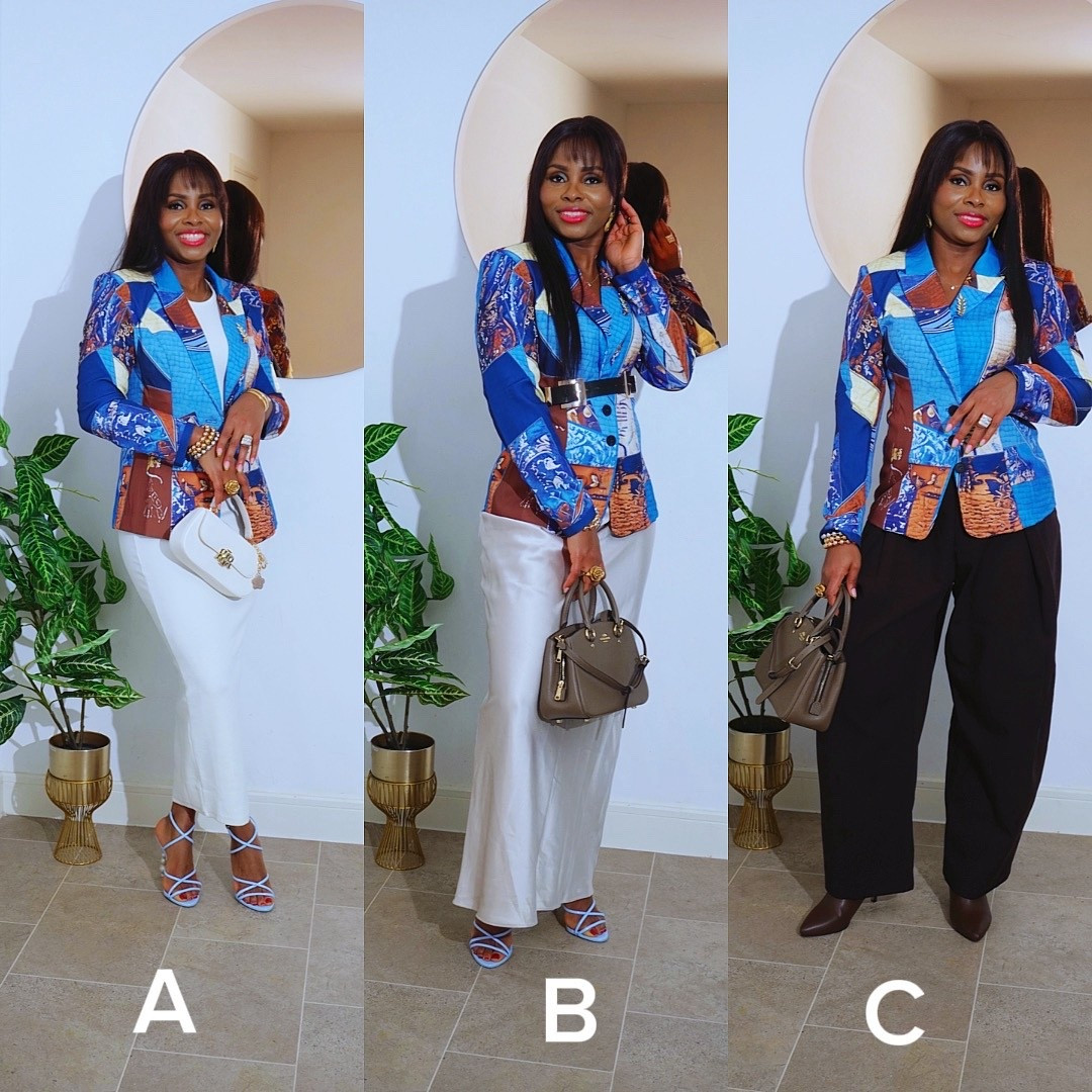 One blazer… three ways 💙✨

I styled this beautiful blazer from @stylewe in 3 different ways — because versatility is everything when it comes to workwear 👏

From chic and feminine (A), to effortless elegance (B), to boss workwear (C)… there’s a look for every mood 💼✨

You can shop this look via my LTK 🤍

🏷 Product Code: 11EBL6H283C
💸 Use my code Ade20 for 20% off

Which one is your favourite? A, B or C? 👀✨

#LTKspring #LTKstyletip #LTKuk