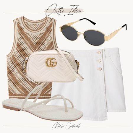 White denim skort outfit idea for summer. Love this style 

#LTKSeasonal #LTKFindsUnder50 #LTKFindsUnder100
