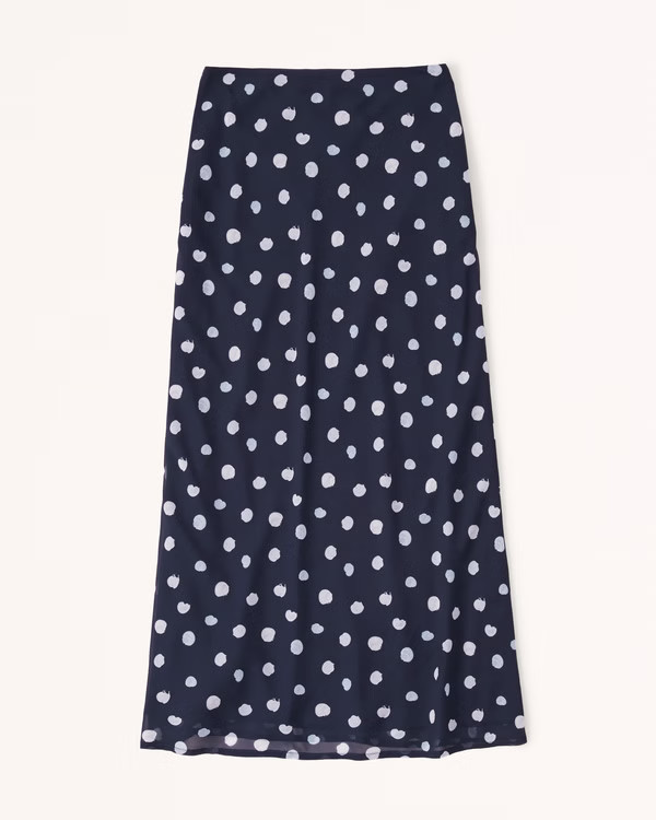 Chiffon Column Midi Skirt | Abercrombie & Fitch (US)