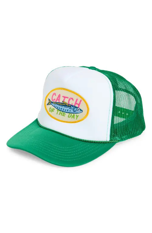 Friday Feelin’ Catch of the Day Trucker Hat in Green Split at Nordstrom | Nordstrom