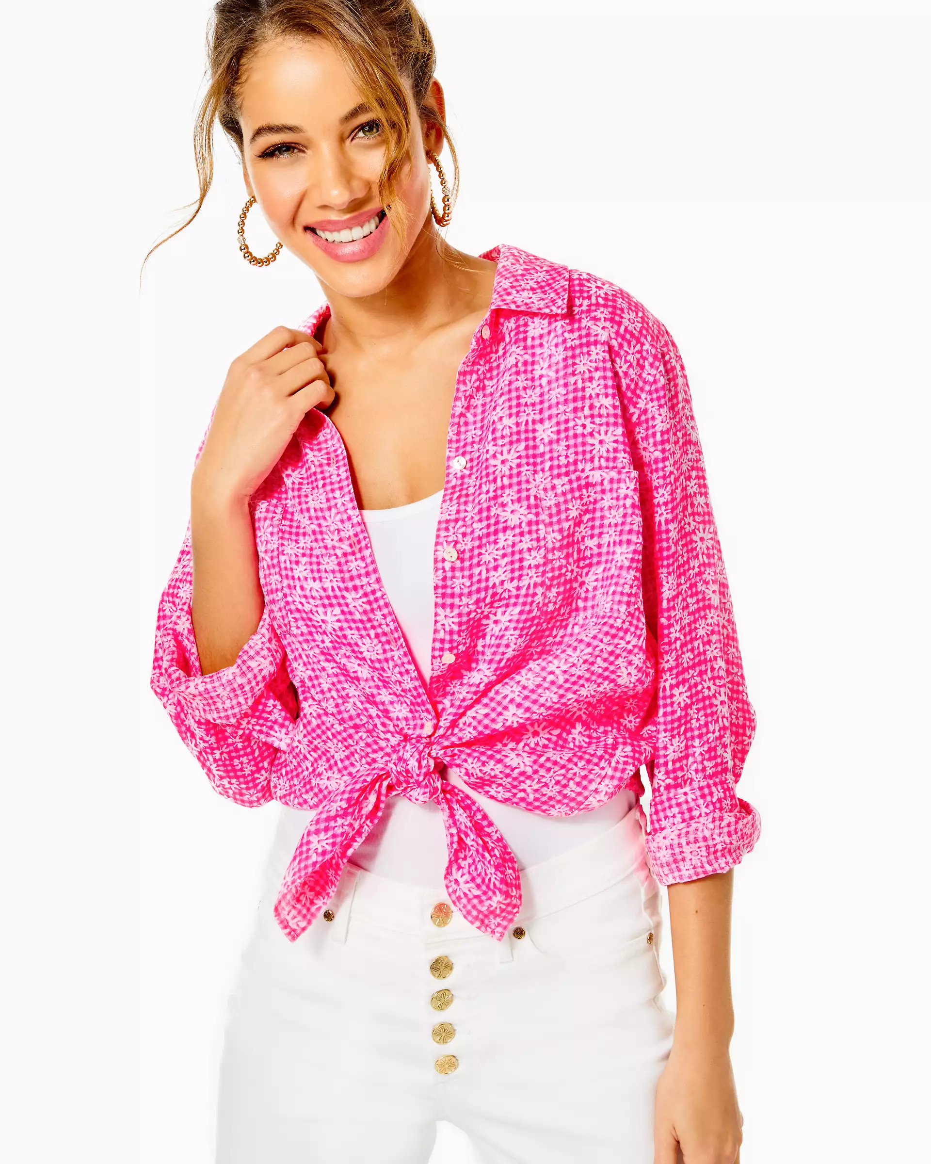 Sea View Linen Button Down Top | Lilly Pulitzer