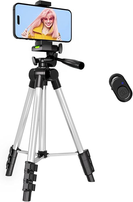 Phone Tripod, Lusweimi 44-inch iPhone Tripod with Phone Holder Mount/Wireless Remote for Ringligh... | Amazon (US)
