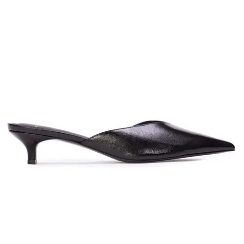 BLACK SUEDE STUDIO Sofia 35 Mule in Black Leather at Nordstrom, Size 37.5 | Nordstrom
