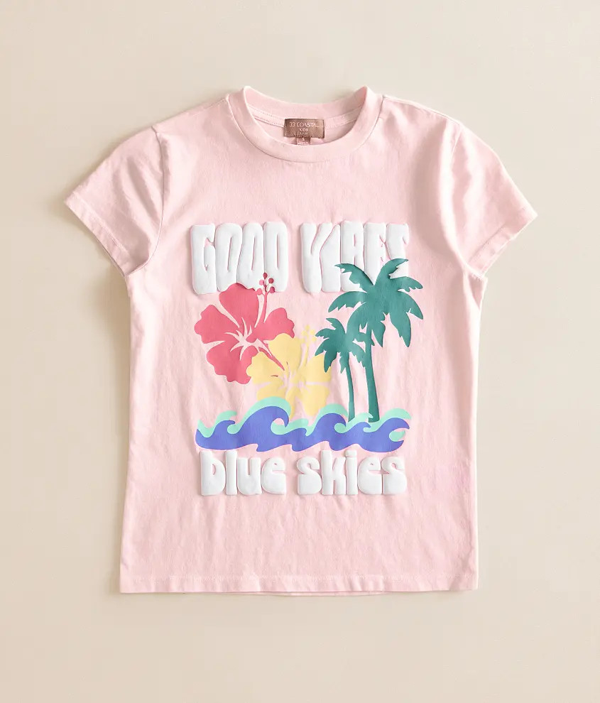 Girls - Good Vibes Blue Skies Oversized T-Shirt | Buckle