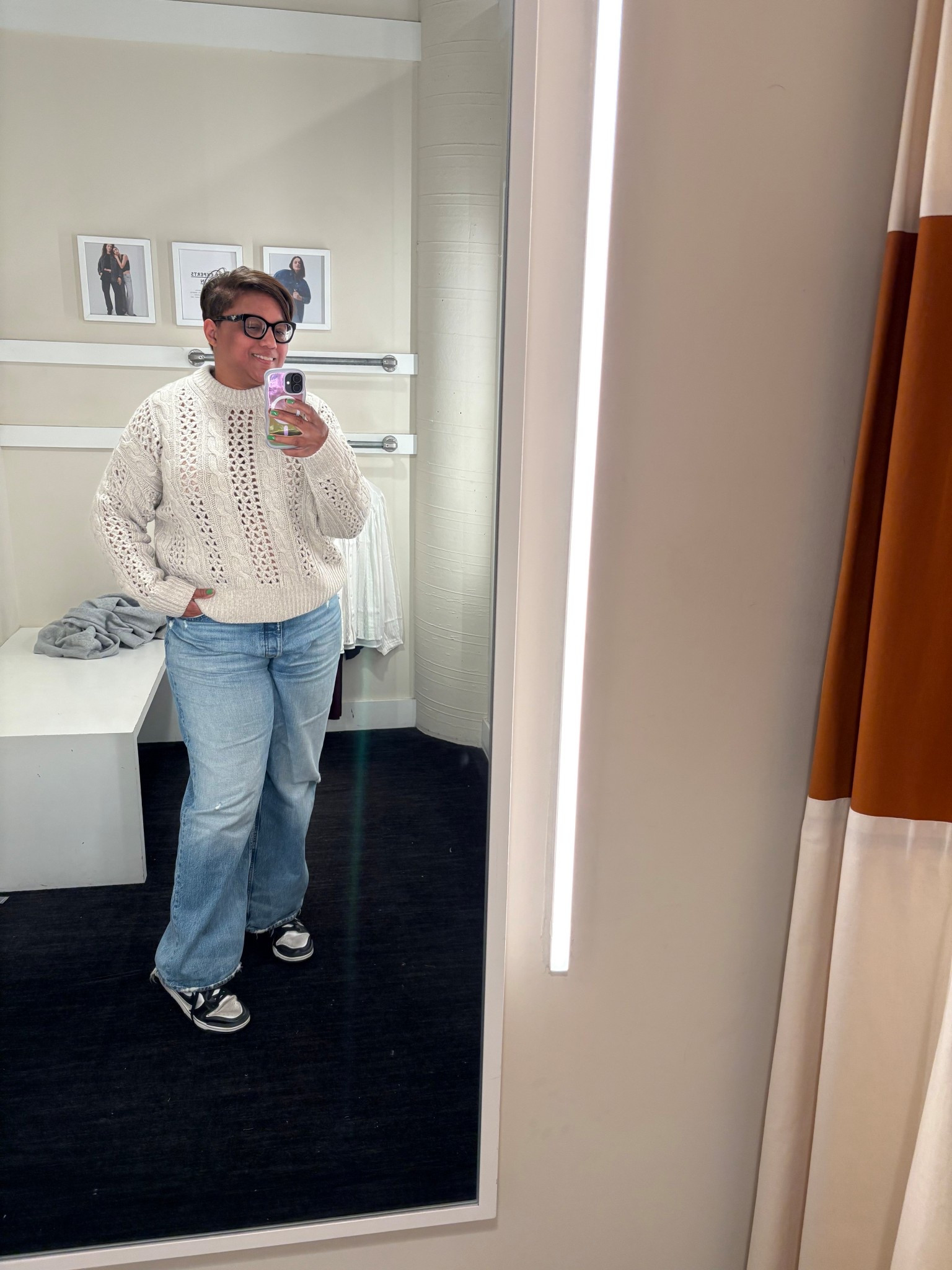 The cutest sweater!  A nude bra works underneath; however, my bra was still showing (slightly). Fit is TTS. There are SOOOO many ways to style this incredibly cuteeeeee and versatile sweater! 

#LTKOver40