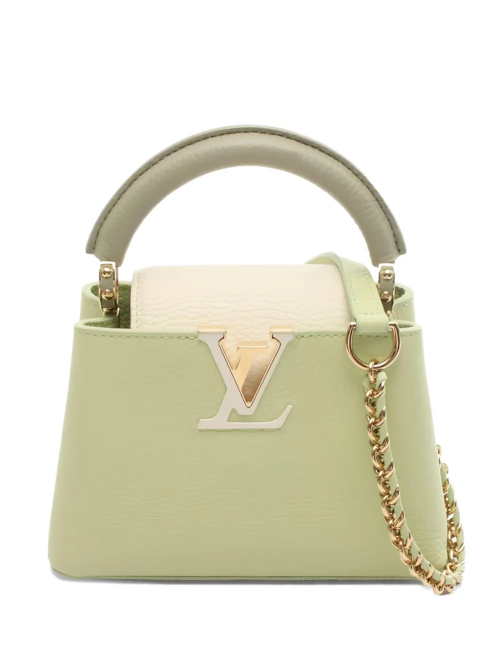 Louis Vuitton Pre-Owned 2010s mini Capucines leather tote bag - Green | Farfetch Global