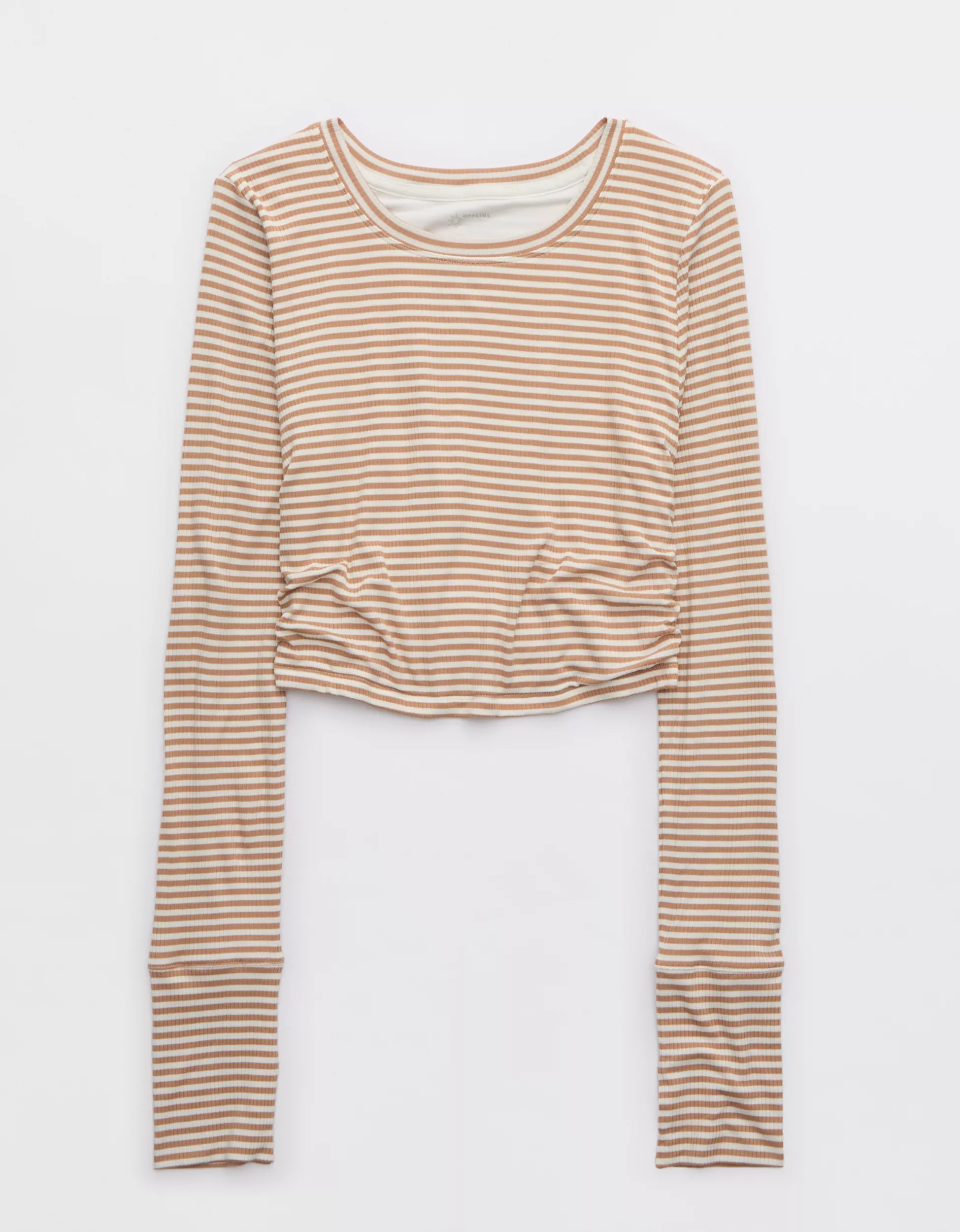 OFFLINE By Aerie Thumbs Up Long Sleeve Ruched T-Shirt | Aerie