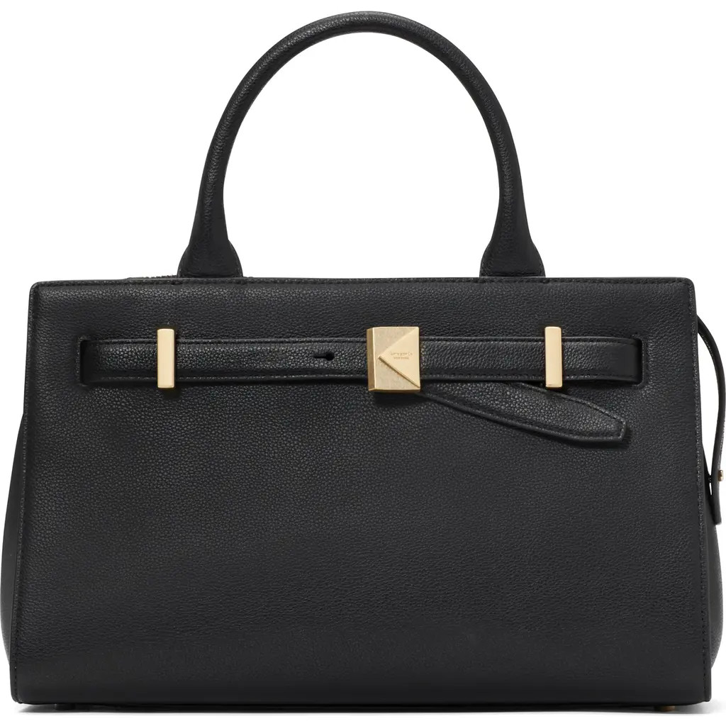 Kate Spade New York medium deco leather satchel in Black at Nordstrom | Nordstrom