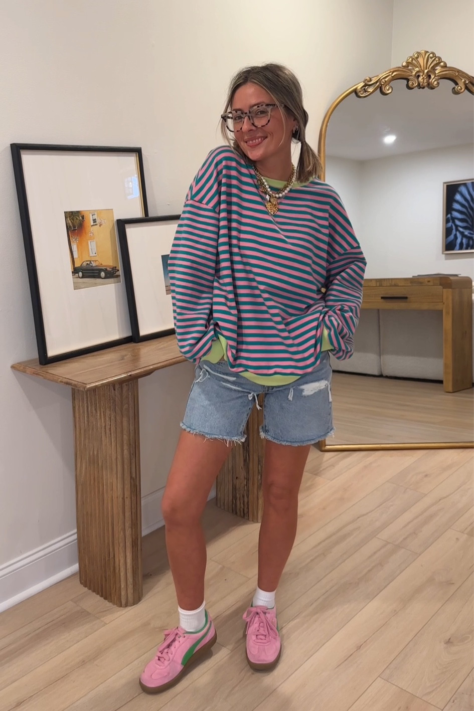 I’m wearing a size large in the sweatshirt and size 24 in the shorts (true to size for me) 

#LTKstyletip #LTKfindsunder50 #LTKfindsunder100