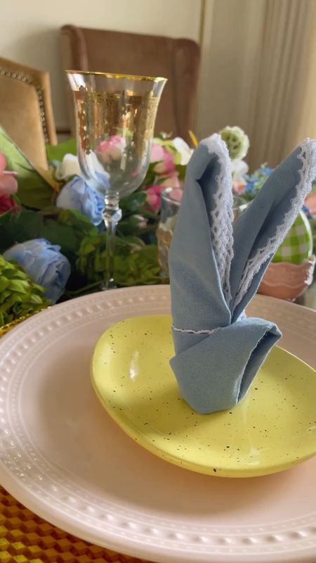 Bunny Napkin Tutorial! I Love adding pastel colors for Easter and Spring. This bunny napkin is so cute. What do you think? 

#LTKSpringSale #LTKVideo #LTKstyletip