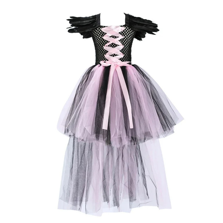 Generic Toddler Kids Baby Girls Magnificent Witch Halloween Rainbow Black Gown Fancy Dress Up Par... | Walmart (US)