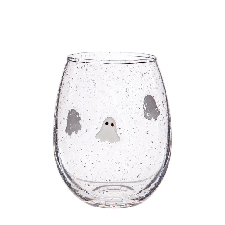 Way to Celebrate Halloween Ghost Charm Bubble Stemless Wine Glass | Walmart (US)