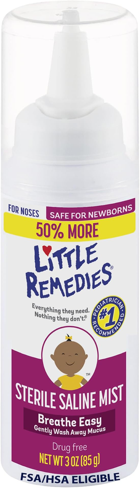Little Remedies Sterile Baby Saline Nasal Mist, Safe for Newborns to Relieve Stuffy and Dry Noses... | Amazon (US)