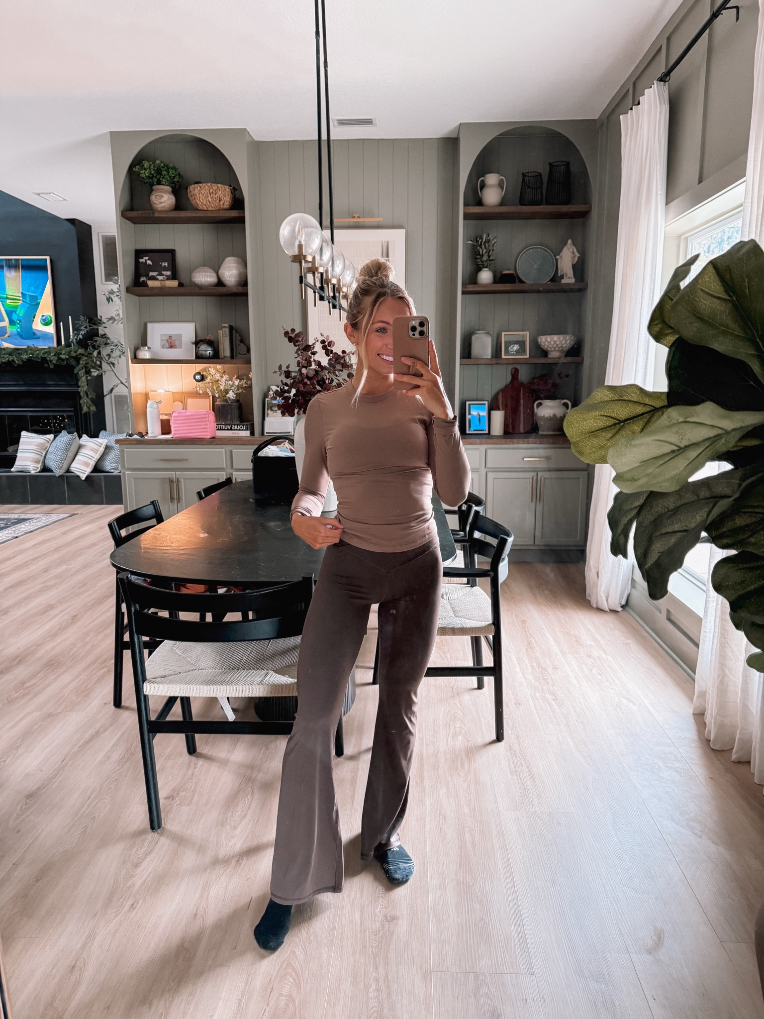 $20 amazon flare leggings (size small) plus amazon long sleeve top (size small) #thanksgivingoutfit #amazonoutfit 

#LTKHoliday #LTKGiftGuide #LTKCyberWeek