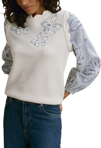 Cotton Blend Striped Layered  Sweater | Nordstrom