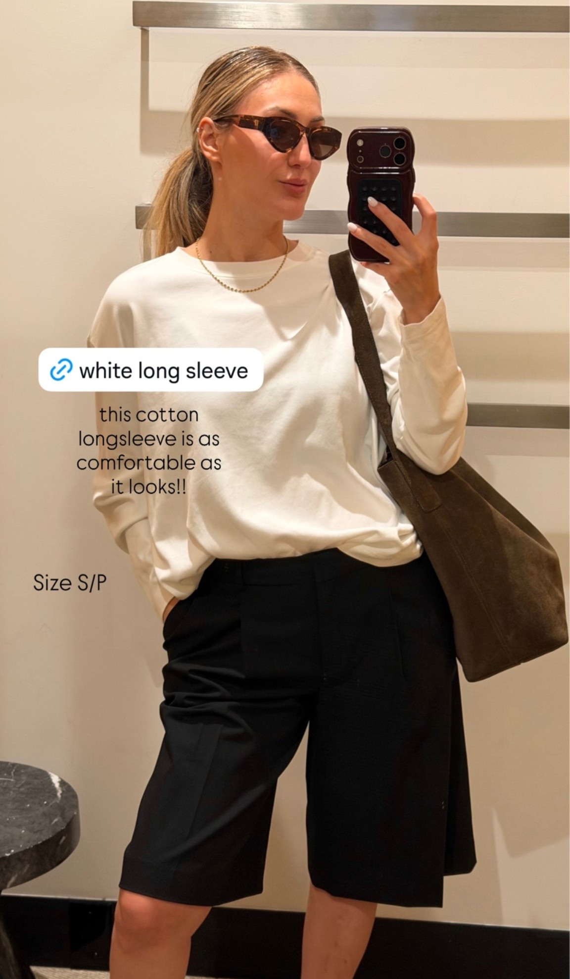 Aritzia try-on postpartum 

Black pleated shorts - size 6, TTS
White cotton long sleeve- size S/P
Cateye women’s polarized sunglasses - in coffee and crème 
Jelly sandals in caramel, TTS or size one up
Suede bucket bag - in olive, linked the new version

Aritzia haul 
Aritzia favorites 
Postpartum outfits 
Fall outfits 
Transitional fall outfits 
Madewell handbag
Prefall outfits 

@Aritzia @Madewell

#LTKootd #LTKmomlife #LTKxMadewell