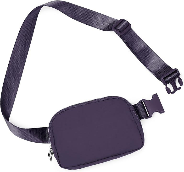 ODODOS Unisex Mini Belt Bag with Adjustable Strap Small Fanny Pack for Workout Running Traveling Hiking, Beige | Amazon (US)