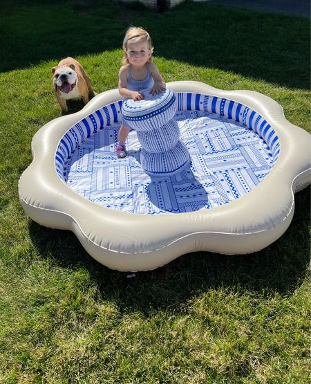 Big fans of this pool even without water 😎 kiddie pool, outdoor, inflatable pool, kid activities, backyard, bulldog, toddler, 16 months, target, target finds, dip

#LTKfamily #LTKkids