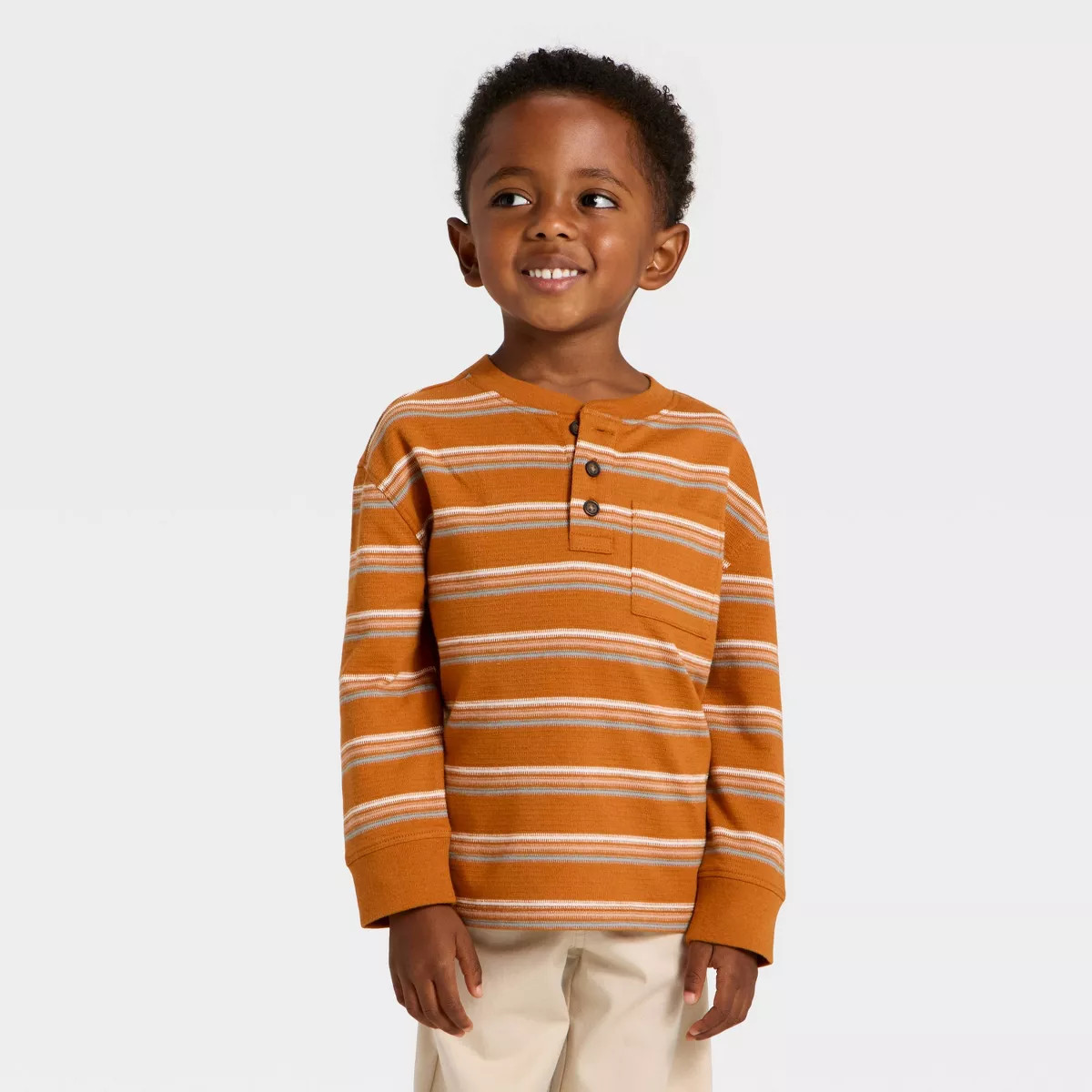 Toddler Boys' Textured Long Sleeve Knit Shirt - Cat & Jack™ | Target