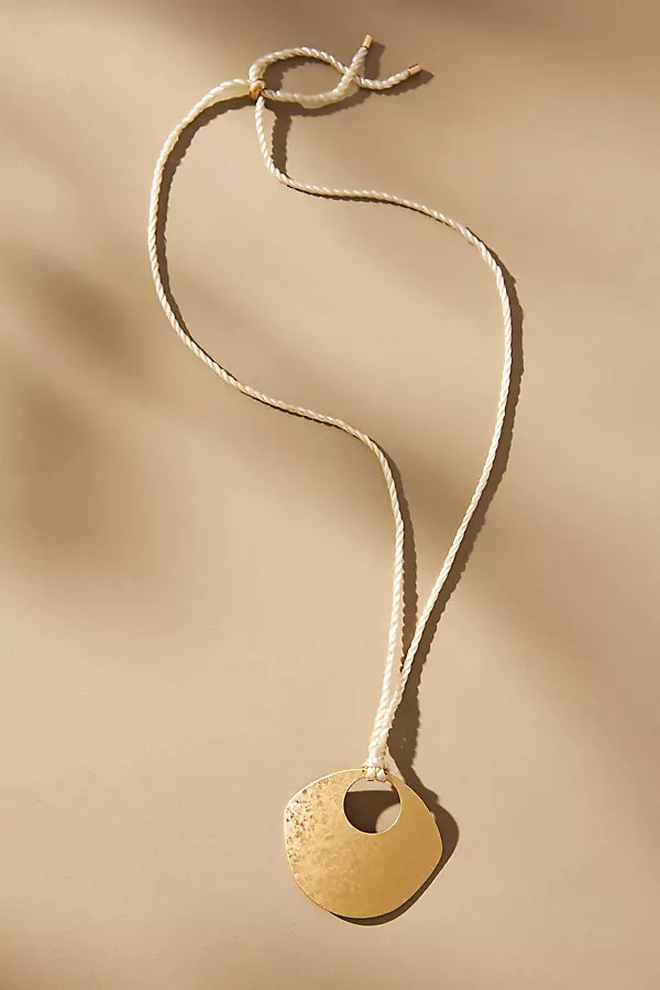 Wide Ribbed Pendant Necklace | Anthropologie (US)