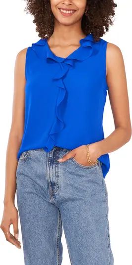 Ruffle Neck Sleeveless Georgette Blouse | Nordstrom