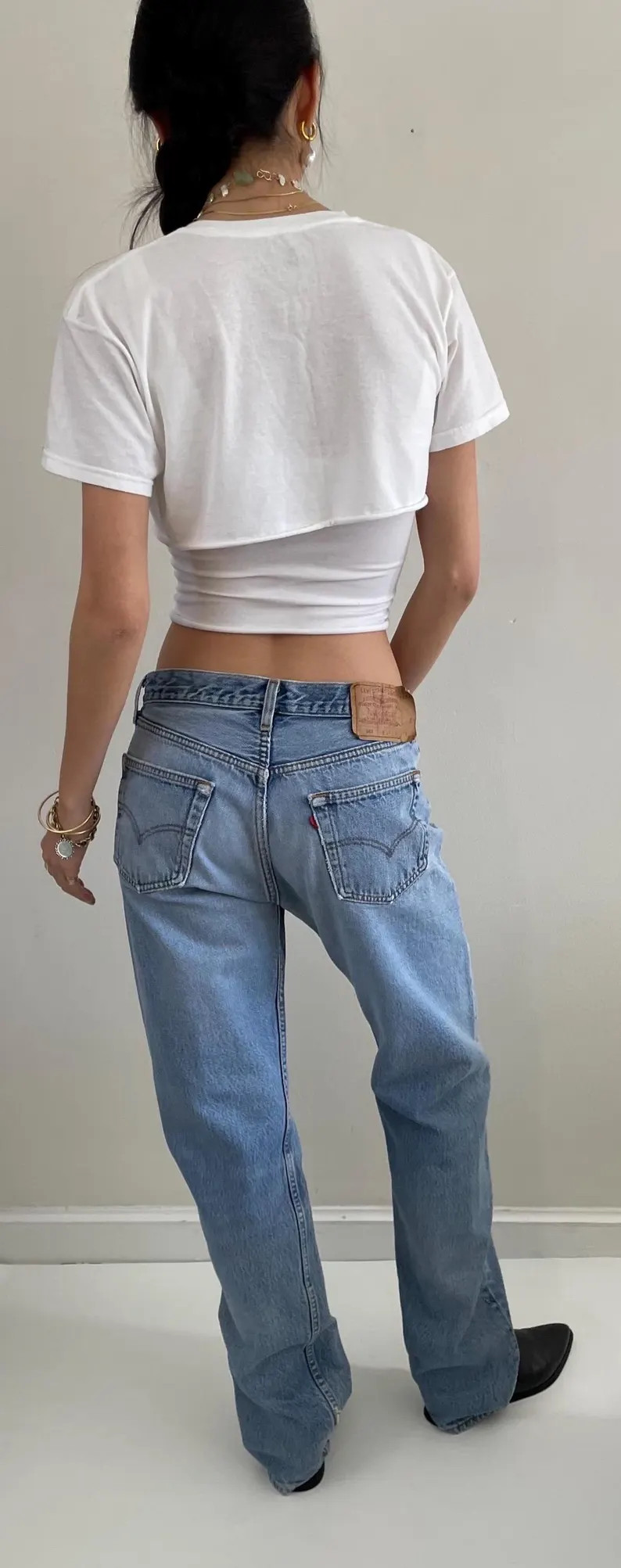 Vintage 80s Levis 501 Button Fly Tall Faded Boyfriend Jeans USA 32x35 | Etsy (Global)