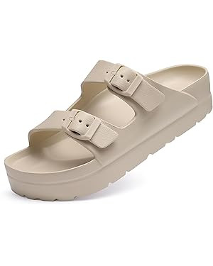 Women's Platform Sandals with Arch Support, Chunky Lightweight Foam Slip on Slides, Comfortable S... | Amazon (US)