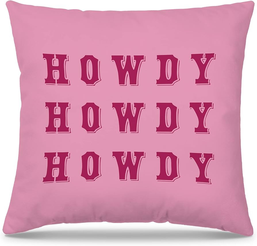 Mingnei Preppy Funny Retro Hot Pink Howdy Throw Pillow Covers Couch Home Cushion Cover, Western C... | Amazon (US)