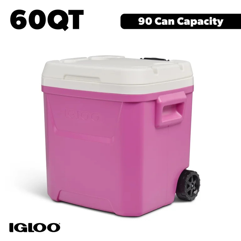 Igloo 60 QT Laguna Ice Chest Cooler with Wheels, Pink | Walmart (US)