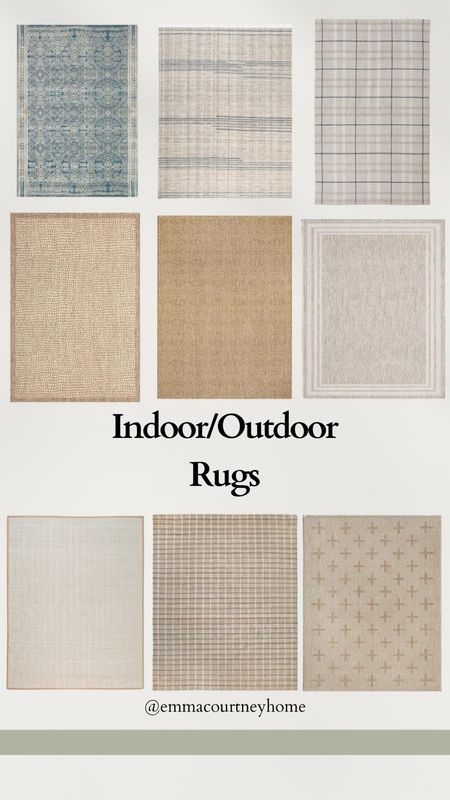 Indoor/outdoor rugs perfect for your patio this spring and summer! Love the natural colours which will hold up well outside. Mix of options from wayfair and McGee and co. My favourite is the one with the + pattern 

#LTKhome #LTKSeasonal #LTKsalealert