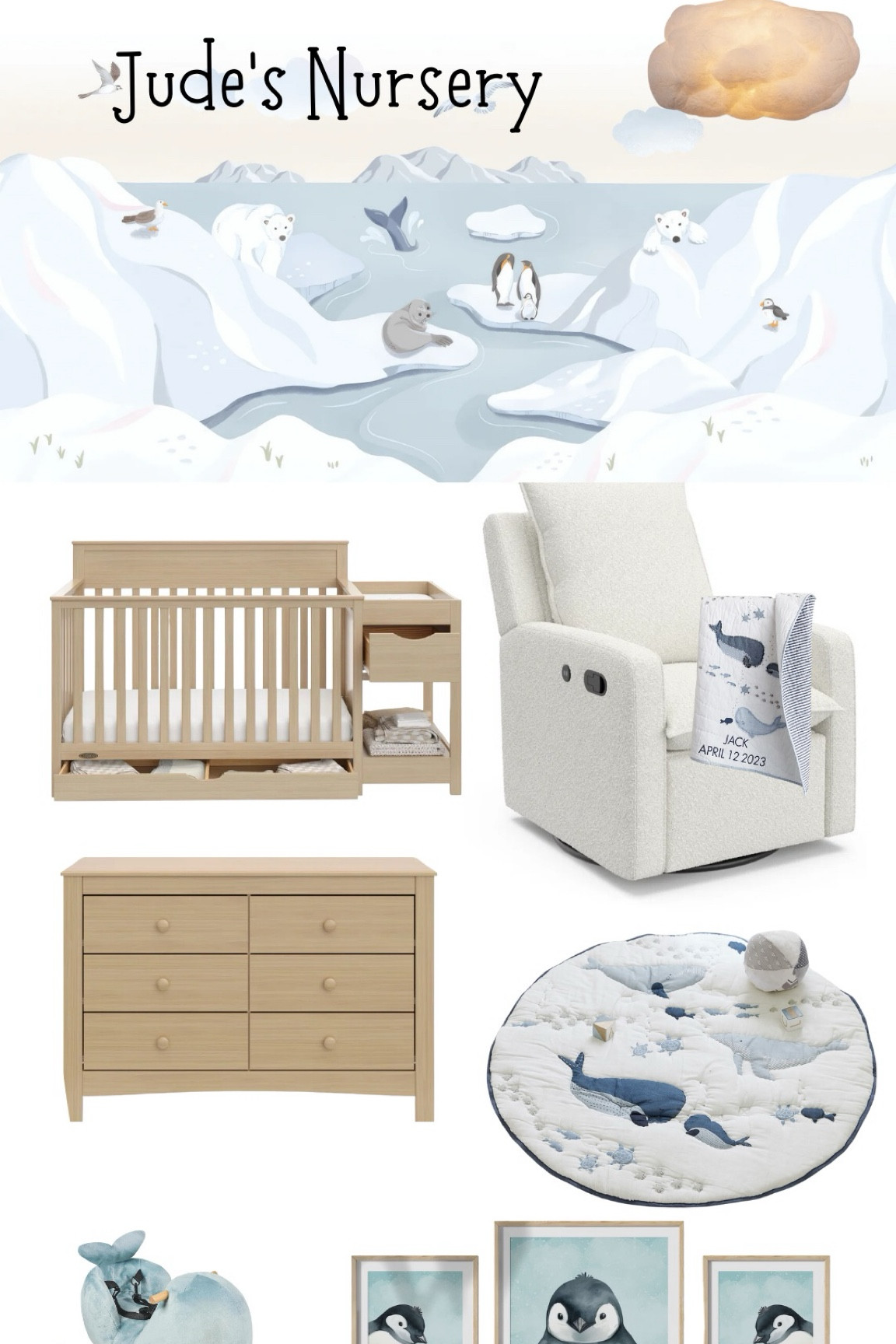 Baby Jude is on the way and I am thrilled to be a Yaya!  Mom and Dad wanted an Arctic themed nursery with whales and penguins.  So so cute!

#LTKBaby #LTKHome