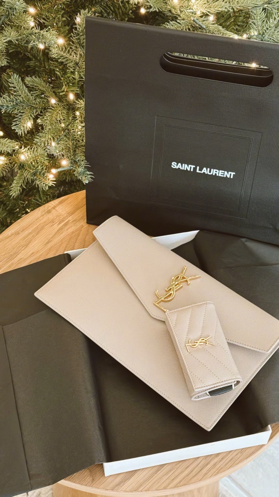 Christmas YSL Unboxing - These have been on my wishlist for a while and Im so happy with the quality and size 🤎 #luxurybag #luxurychristmasgift #nudebag #nudeysl #ysl #yslclutch #leyholder nude clutch - nude key holder 

#LTKItBag #LTKGiftGuide #LTKSeasonal