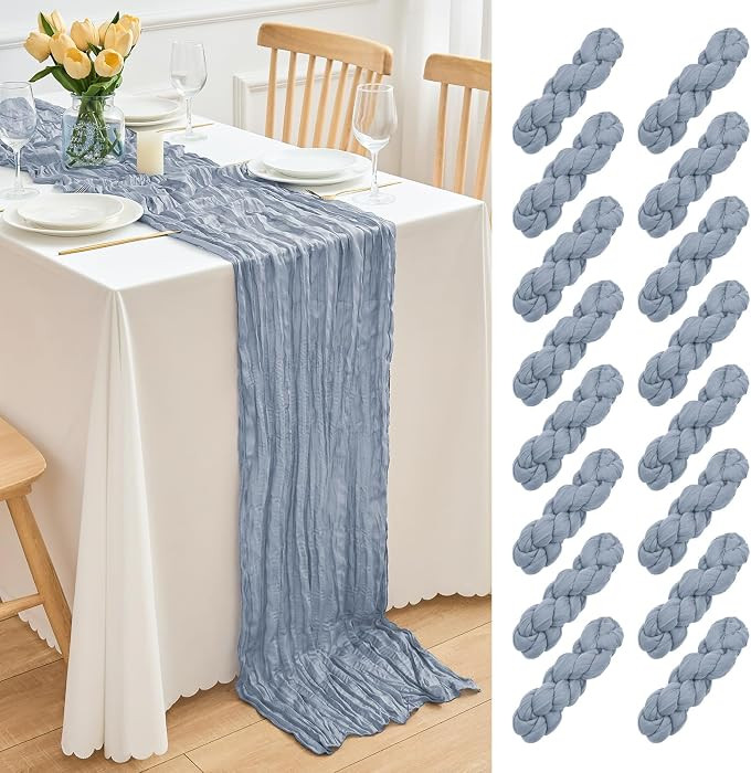 Cheesecloth Table Runner 21.5 x 120 Inches Boho Gauze Table Runners 10FT Long Cheese Cloth Table ... | Amazon (US)