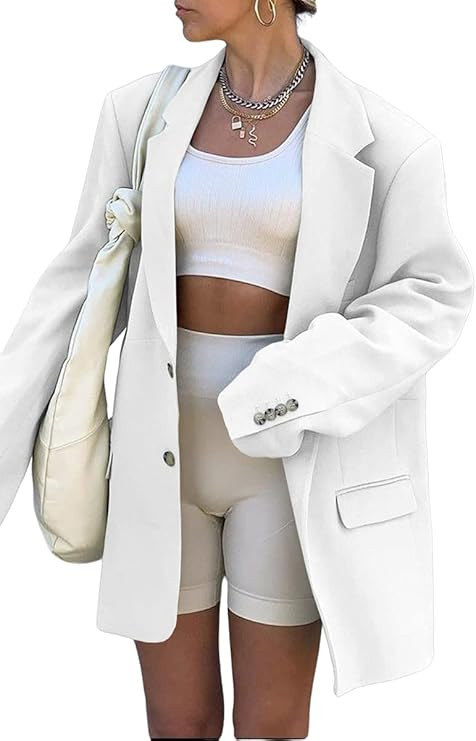 Grlasen Women Fashion Casual Elegant Long Sleeve Oversized Lapel Blazers Open Front Solid Work Of... | Amazon (US)