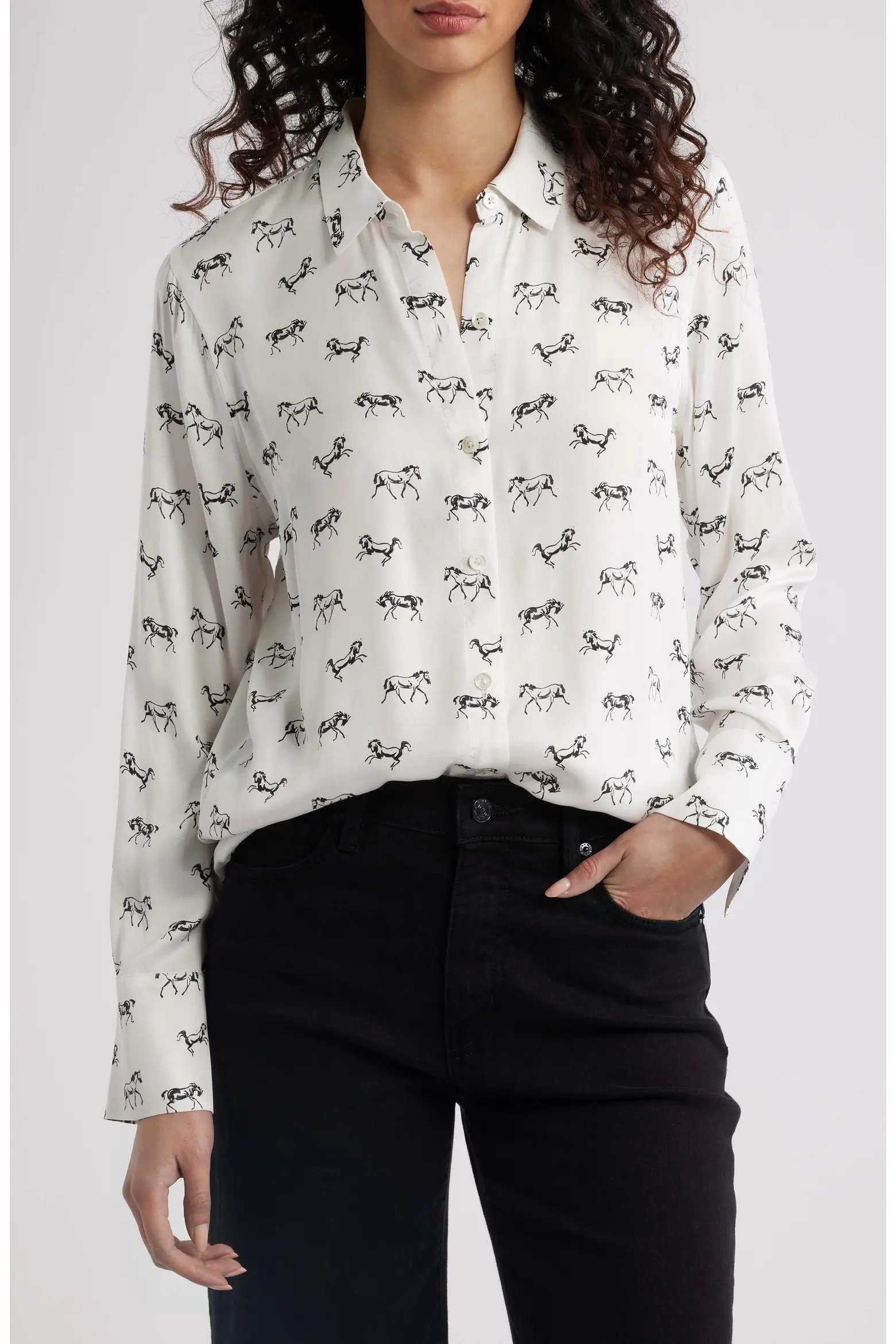 Saige Horse Print Button-Up Shirt (Women) | Nordstrom | Nordstrom