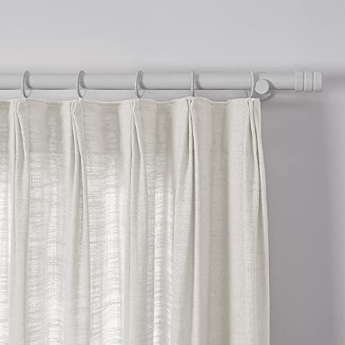 TWOPAGES 50 W x 96 L Triple Pinch Pleated Curtain, Privacy Protection Polyester Linen Unlined Window | Amazon (US)