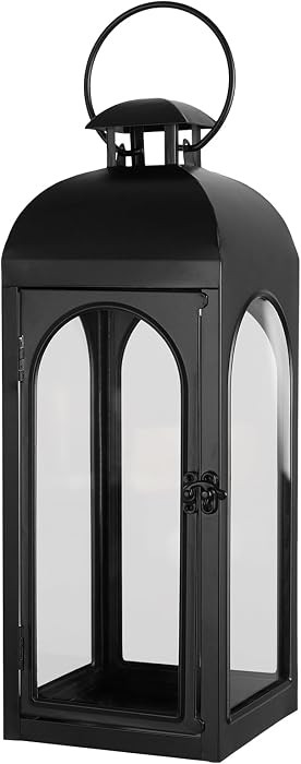 Lantern Decorative Indoor & Outdoor, 16.25IN Large Hanging Candle Lanterns, Black Metal Decorativ... | Amazon (US)