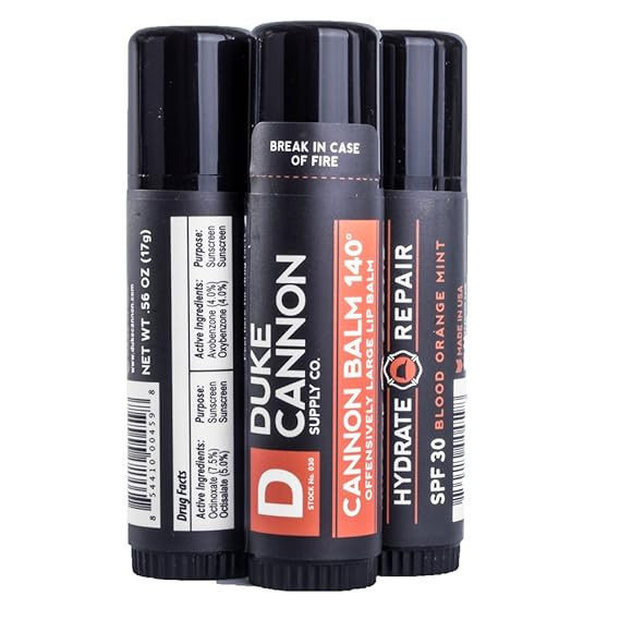 Duke Cannon Balm 140 Tactical Lip Protectant with SPF 30, 0.56 oz, 3 Pack | Amazon (US)