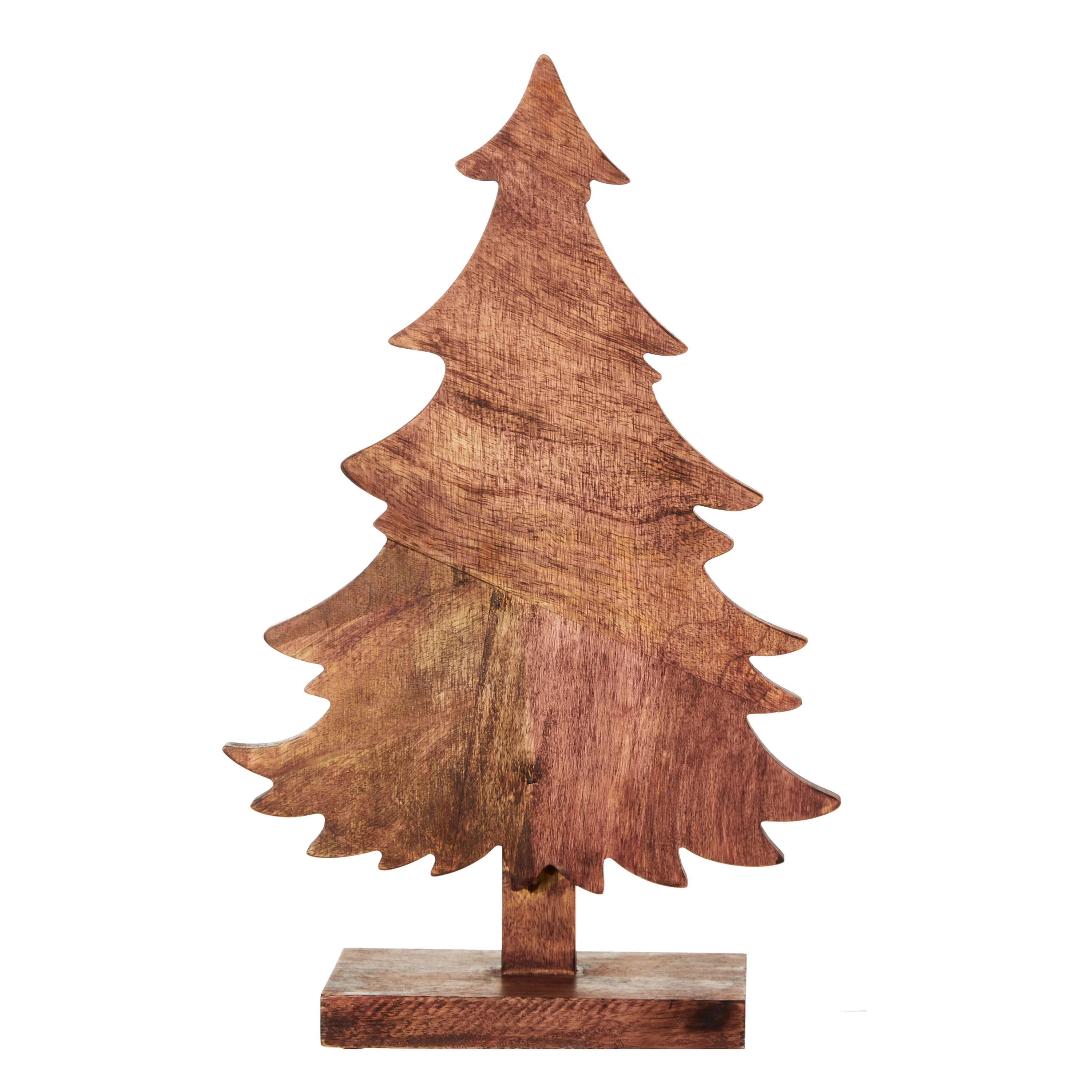 Holiday Time Mango Wood Tree Tabletop Decoration, 18" - Walmart.com | Walmart (US)