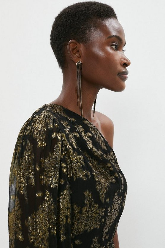 Metallic One Shoulder Belted Dress | Coast UK & IE