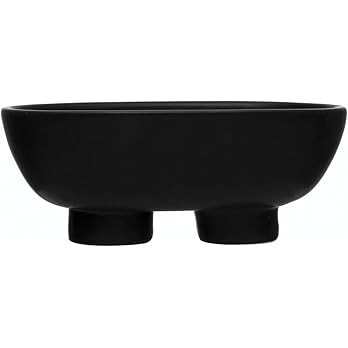 Creative Co-Op Stoneware Footed Bowl, 12" L x 8" W x 5" H, Black | Amazon (US)
