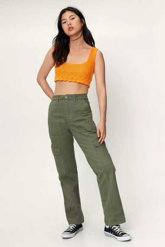 Strappy Crochet Detail Super Crop Top | NastyGal (UK, IE)