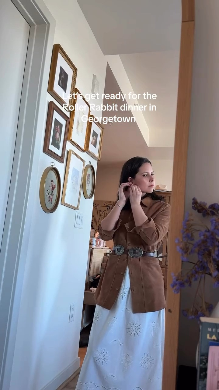 Let’s get ready for the Roller Rabbit dinner in Georgetown 

Ootd, spring outfit, spring 2026 outfit, casual chic outfit