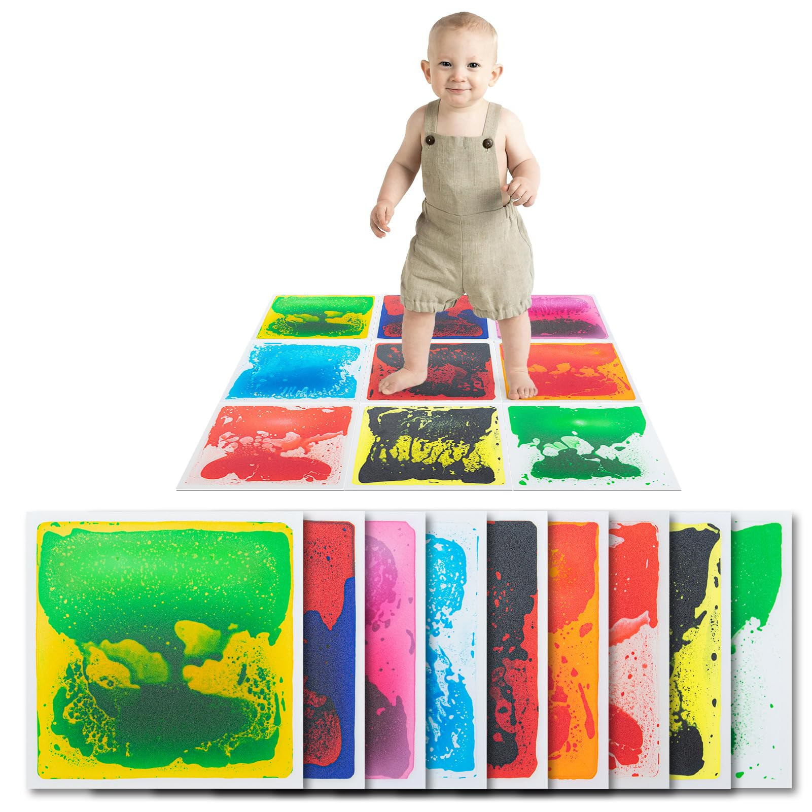 Art3d Liquid Fusion Activity Play Centers for Children, Toddler, Teens, 12" X 12" Pack of 9 Tiles | Amazon (US)