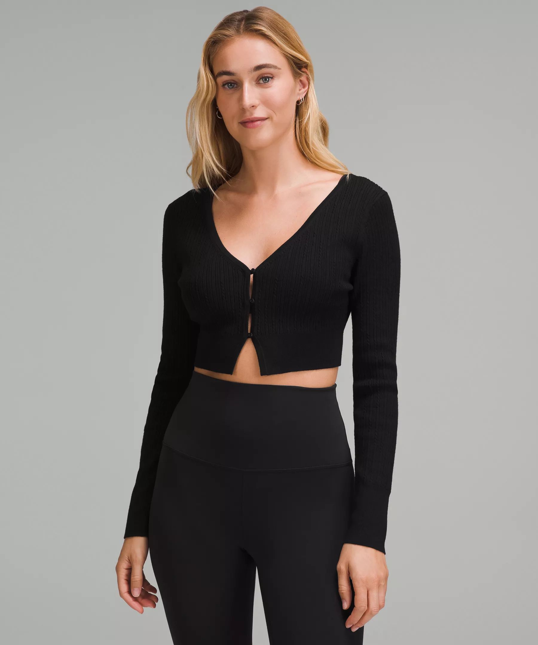 Ribbed Merino Wool Cropped Cardigan | Lululemon (US)