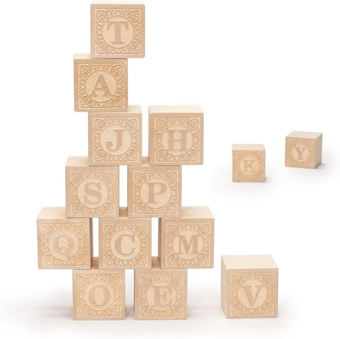 Uncle Goose Uppercase Alphablank Blocks - Made in USA | Amazon (US)