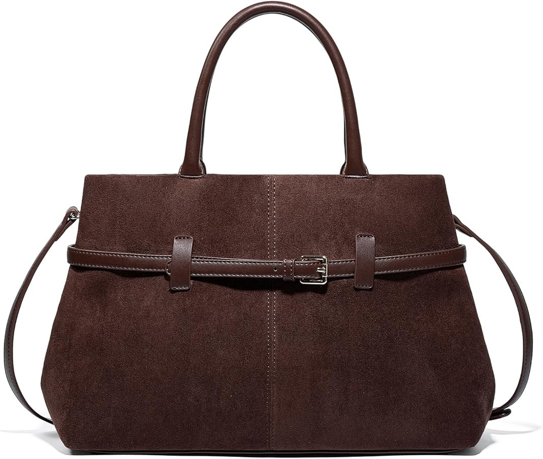 Trendy Solid Color Belt Handbag Soft Suede Autumn Winter Shoulder Bags Outside Cross Body Bag for... | Amazon (US)